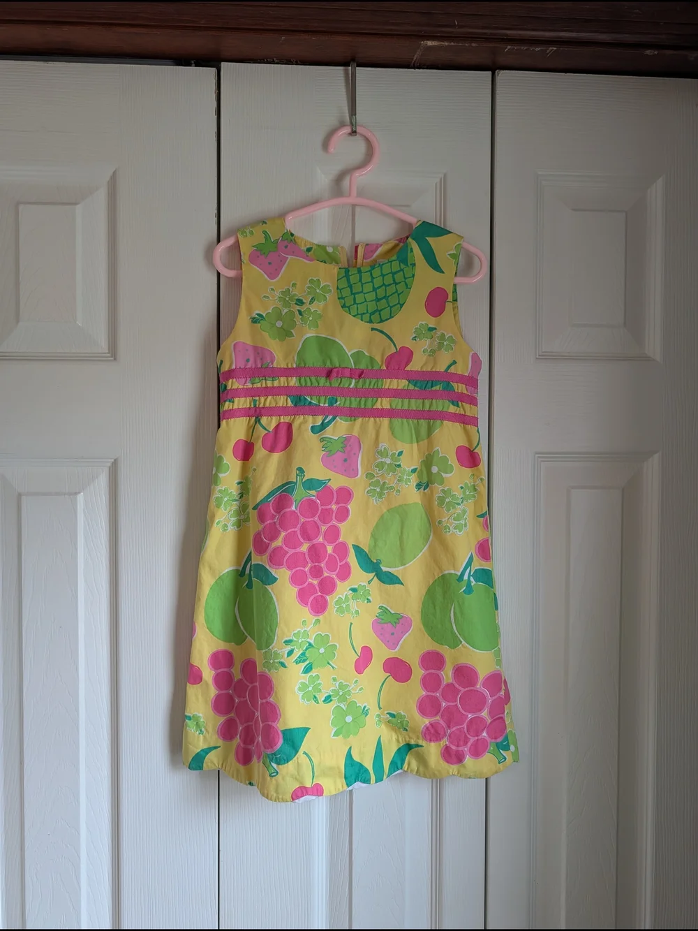 Lilly Pulitzer Yellow Sangria Dress with Pink and Green Accents